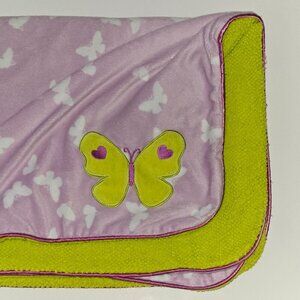 Carter's Just One You Butterflies Fleece Baby Blanket Purple White Green READ